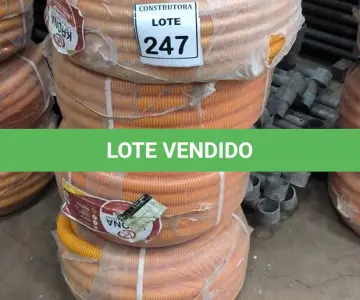 LOTE 247 - 01 ROLO DE MANGUEIRA CORRUGADA DE ¾ 03 ROLOS DE MANGUEIRA CORRUGADA DE 1” (NO ESTADO) ATENÇÃO! FAZER A VISITAÇÃO ANTES DE ARREMATAR, NÃO SABEMOS SE FUNCIONA, LEILÃO NÃO TEM GARANTIA E NEM DEVOLUÇÃO, SUJEITO A POSSÍVEIS AVARIAS VISÍVEIS/OCULTAS E/OU AUSÊNCIA DE COMPONENTES.