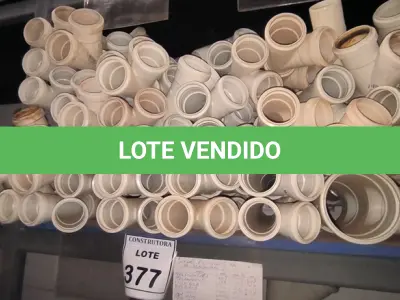 LOTE 377 - 01 LOTE COM JUNÇÃO EM PVC PARA ESGOTO DE 50X50MM. (NO ESTADO) ATENÇÃO! FAZER A VISITAÇÃO ANTES DE ARREMATAR, NÃO SABEMOS SE FUNCIONA, LEILÃO NÃO TEM GARANTIA E NEM DEVOLUÇÃO, SUJEITO A POSSÍVEIS AVARIAS VISÍVEIS/OCULTAS E/OU AUSÊNCIA DE COMPONENTES.