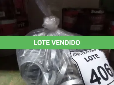 LOTE 406 - 01 SACO COM ABRAÇADEIRAS. (NO ESTADO) ATENÇÃO! FAZER A VISITAÇÃO ANTES DE ARREMATAR, NÃO SABEMOS SE FUNCIONA, LEILÃO NÃO TEM GARANTIA E NEM DEVOLUÇÃO, SUJEITO A POSSÍVEIS AVARIAS VISÍVEIS/OCULTAS E/OU AUSÊNCIA DE COMPONENTES.