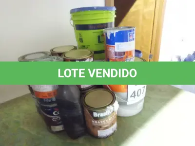 LOTE 407 - 01 LOTE COM TINTAS , TEXTURAS E ADESIVO EPOXI. (NO ESTADO) ATENÇÃO! FAZER A VISITAÇÃO ANTES DE ARREMATAR, NÃO SABEMOS SE FUNCIONA, LEILÃO NÃO TEM GARANTIA E NEM DEVOLUÇÃO, SUJEITO A POSSÍVEIS AVARIAS VISÍVEIS/OCULTAS E/OU AUSÊNCIA DE COMPONENTES.