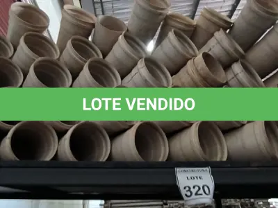 LOTE 320 - 01 LOTE COM CURVAS PVC PARA ESGOTO 90’X150MM. (NO ESTADO) ATENÇÃO! FAZER A VISITAÇÃO ANTES DE ARREMATAR, NÃO SABEMOS SE FUNCIONA, LEILÃO NÃO TEM GARANTIA E NEM DEVOLUÇÃO, SUJEITO A POSSÍVEIS AVARIAS VISÍVEIS/OCULTAS E/OU AUSÊNCIA DE COMPONENTES.
