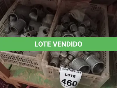 LOTE 460 - 01 LOTE COM LUVAS DE REDUÇÃO EM FERRO GALVANIZADO 1,1/2. (NO ESTADO) ATENÇÃO! FAZER A VISITAÇÃO ANTES DE ARREMATAR, NÃO SABEMOS SE FUNCIONA, LEILÃO NÃO TEM GARANTIA E NEM DEVOLUÇÃO, SUJEITO A POSSÍVEIS AVARIAS VISÍVEIS/OCULTAS E/OU AUSÊNCIA DE COMPONENTES.