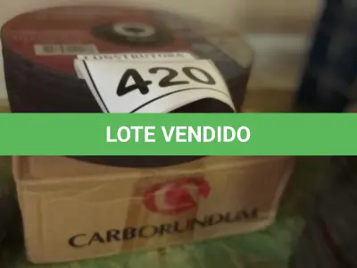 LOTE 420 - 18 DISCO DE DESBASTE DE 9” PARA LIXADEIRA. (NO ESTADO) ATENÇÃO! FAZER A VISITAÇÃO ANTES DE ARREMATAR, NÃO SABEMOS SE FUNCIONA, LEILÃO NÃO TEM GARANTIA E NEM DEVOLUÇÃO, SUJEITO A POSSÍVEIS AVARIAS VISÍVEIS/OCULTAS E/OU AUSÊNCIA DE COMPONENTES.