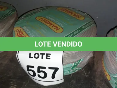 LOTE 557 - 02 ROLOS DE FIO 1X1,5MM ANTI CHAMA 450/750 100 METROS NA COR CINZA. (NO ESTADO) ATENÇÃO! FAZER A VISITAÇÃO ANTES DE ARREMATAR, NÃO SABEMOS SE FUNCIONA, LEILÃO NÃO TEM GARANTIA E NEM DEVOLUÇÃO, SUJEITO A POSSÍVEIS AVARIAS VISÍVEIS/OCULTAS E/OU AUSÊNCIA DE COMPONENTES.