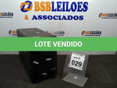 LOTE 029 - 01 NOBREAK MARCA SMS. (NO ESTADO) ATENÇÃO! FAZER A VISITAÇÃO ANTES DE ARREMATAR, NÃO SABEMOS SE FUNCIONA, LEILÃO NÃO TEM GARANTIA E NEM DEVOLUÇÃO, SUJEITO A POSSÍVEIS AVARIAS VISÍVEIS/OCULTAS E/OU AUSÊNCIA DE COMPONENTES.