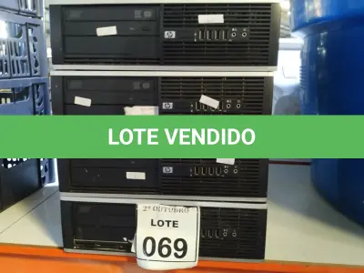 LOTE 069 - 04 CPUS MARCA HP. (NO ESTADO) ATENÇÃO! FAZER A VISITAÇÃO ANTES DE ARREMATAR, NÃO SABEMOS SE FUNCIONA, LEILÃO NÃO TEM GARANTIA E NEM DEVOLUÇÃO, SUJEITO A POSSÍVEIS AVARIAS VISÍVEIS/OCULTAS E/OU AUSÊNCIA DE COMPONENTES.
