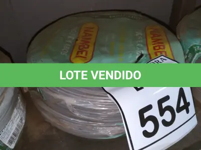 LOTE 554 - 02 ROLOS DE FIO 1X1,5MM ANTI CHAMA 450/750 100 METROS NA COR CINZA. (NO ESTADO) ATENÇÃO! FAZER A VISITAÇÃO ANTES DE ARREMATAR, NÃO SABEMOS SE FUNCIONA, LEILÃO NÃO TEM GARANTIA E NEM DEVOLUÇÃO, SUJEITO A POSSÍVEIS AVARIAS VISÍVEIS/OCULTAS E/OU AUSÊNCIA DE COMPONENTES.
