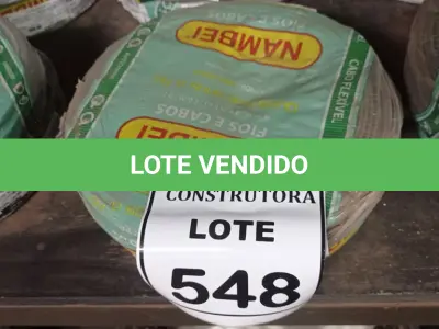 LOTE 548 - 02 ROLOS DE FIO 1X1,5MM ANTI CHAMA 450/750 100 METROS NA COR CINZA. (NO ESTADO) ATENÇÃO! FAZER A VISITAÇÃO ANTES DE ARREMATAR, NÃO SABEMOS SE FUNCIONA, LEILÃO NÃO TEM GARANTIA E NEM DEVOLUÇÃO, SUJEITO A POSSÍVEIS AVARIAS VISÍVEIS/OCULTAS E/OU AUSÊNCIA DE COMPONENTES.