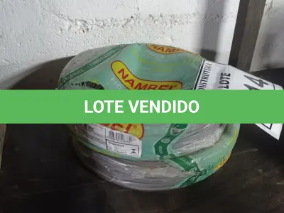 LOTE 514 - 02 ROLOS DE FIO 1X1,5MM ANTI CHAMA 450/750 100 METROS NA COR CINZA. (NO ESTADO) ATENÇÃO! FAZER A VISITAÇÃO ANTES DE ARREMATAR, NÃO SABEMOS SE FUNCIONA, LEILÃO NÃO TEM GARANTIA E NEM DEVOLUÇÃO, SUJEITO A POSSÍVEIS AVARIAS VISÍVEIS/OCULTAS E/OU AUSÊNCIA DE COMPONENTES.