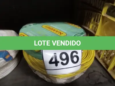 LOTE 496 - 02 ROLOS DE FIO 1X1,5MM ANTI CHAMA 450/750 100METROS NA COR  AMARELO E 01 CINZA.  (NO ESTADO) ATENÇÃO! FAZER A VISITAÇÃO ANTES DE ARREMATAR, NÃO SABEMOS SE FUNCIONA, LEILÃO NÃO TEM GARANTIA E NEM DEVOLUÇÃO, SUJEITO A POSSÍVEIS AVARIAS VISÍVEIS/OCULTAS E/OU AUSÊNCIA DE COMPONENTES.