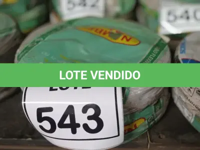 LOTE 543 - 02 ROLOS DE FIO 1X1,5MM ANTI CHAMA 450/750 100 METROS NA COR BRANCO. (NO ESTADO) ATENÇÃO! FAZER A VISITAÇÃO ANTES DE ARREMATAR, NÃO SABEMOS SE FUNCIONA, LEILÃO NÃO TEM GARANTIA E NEM DEVOLUÇÃO, SUJEITO A POSSÍVEIS AVARIAS VISÍVEIS/OCULTAS E/OU AUSÊNCIA DE COMPONENTES.