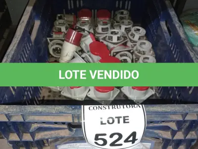 LOTE 524 - 01 LOTE COM TOMADAS INDUSTRIAIS. (CAIXA ORGANIZADORA NAO INCLUSA) (NO ESTADO) ATENÇÃO! FAZER A VISITAÇÃO ANTES DE ARREMATAR, NÃO SABEMOS SE FUNCIONA, LEILÃO NÃO TEM GARANTIA E NEM DEVOLUÇÃO, SUJEITO A POSSÍVEIS AVARIAS VISÍVEIS/OCULTAS E/OU AUSÊNCIA DE COMPONENTES.