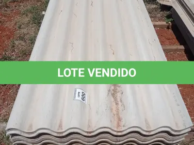 LOTE 600 - 01 LOTE COM TELHA DE FIBROCIMENTO ONDULADAS. (NO ESTADO) ATENÇÃO! FAZER A VISITAÇÃO ANTES DE ARREMATAR, NÃO SABEMOS SE FUNCIONA, LEILÃO NÃO TEM GARANTIA E NEM DEVOLUÇÃO, SUJEITO A POSSÍVEIS AVARIAS VISÍVEIS/OCULTAS E/OU AUSÊNCIA DE COMPONENTES.