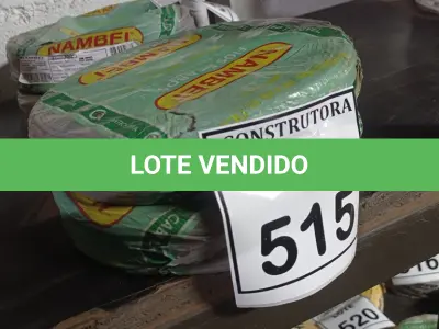 LOTE 515 - 02 ROLOS DE FIO 1X1,5MM ANTI CHAMA 450/750 100 METROS NA COR CINZA. (NO ESTADO) ATENÇÃO! FAZER A VISITAÇÃO ANTES DE ARREMATAR, NÃO SABEMOS SE FUNCIONA, LEILÃO NÃO TEM GARANTIA E NEM DEVOLUÇÃO, SUJEITO A POSSÍVEIS AVARIAS VISÍVEIS/OCULTAS E/OU AUSÊNCIA DE COMPONENTES.