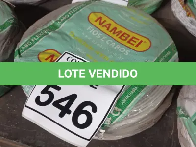 LOTE 546 - 02 ROLOS DE FIO 1X1,5MM ANTI CHAMA 450/750 100 METROS NA COR CINZA. (NO ESTADO) ATENÇÃO! FAZER A VISITAÇÃO ANTES DE ARREMATAR, NÃO SABEMOS SE FUNCIONA, LEILÃO NÃO TEM GARANTIA E NEM DEVOLUÇÃO, SUJEITO A POSSÍVEIS AVARIAS VISÍVEIS/OCULTAS E/OU AUSÊNCIA DE COMPONENTES.