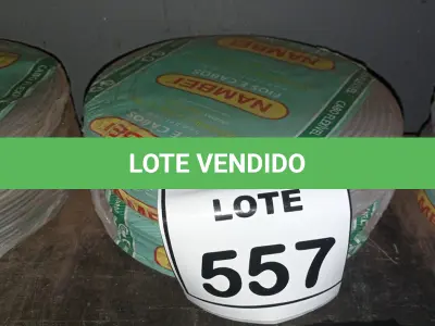 LOTE 557 - 02 ROLOS DE FIO 1X1,5MM ANTI CHAMA 450/750 100 METROS NA COR CINZA. (NO ESTADO) ATENÇÃO! FAZER A VISITAÇÃO ANTES DE ARREMATAR, NÃO SABEMOS SE FUNCIONA, LEILÃO NÃO TEM GARANTIA E NEM DEVOLUÇÃO, SUJEITO A POSSÍVEIS AVARIAS VISÍVEIS/OCULTAS E/OU AUSÊNCIA DE COMPONENTES.