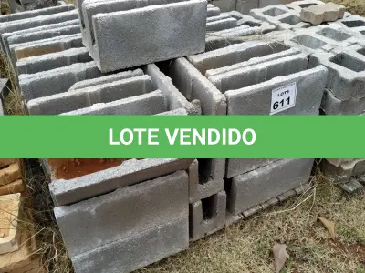 LOTE 611 - 01 LOTE COM BLOCOS DE CIMENTO. (NO ESTADO) ATENÇÃO! FAZER A VISITAÇÃO ANTES DE ARREMATAR, NÃO SABEMOS SE FUNCIONA, LEILÃO NÃO TEM GARANTIA E NEM DEVOLUÇÃO, SUJEITO A POSSÍVEIS AVARIAS VISÍVEIS/OCULTAS E/OU AUSÊNCIA DE COMPONENTES.