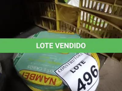 LOTE 496 - 02 ROLOS DE FIO 1X1,5MM ANTI CHAMA 450/750 100METROS NA COR  AMARELO E 01 CINZA.  (NO ESTADO) ATENÇÃO! FAZER A VISITAÇÃO ANTES DE ARREMATAR, NÃO SABEMOS SE FUNCIONA, LEILÃO NÃO TEM GARANTIA E NEM DEVOLUÇÃO, SUJEITO A POSSÍVEIS AVARIAS VISÍVEIS/OCULTAS E/OU AUSÊNCIA DE COMPONENTES.