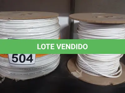 LOTE 504 - 02 ROLOS DE FIO COXIAL. (NO ESTADO) ATENÇÃO! FAZER A VISITAÇÃO ANTES DE ARREMATAR, NÃO SABEMOS SE FUNCIONA, LEILÃO NÃO TEM GARANTIA E NEM DEVOLUÇÃO, SUJEITO A POSSÍVEIS AVARIAS VISÍVEIS/OCULTAS E/OU AUSÊNCIA DE COMPONENTES.
