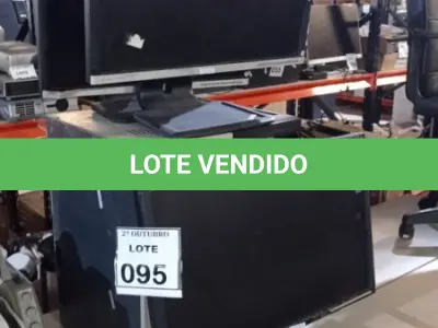 LOTE 095 - 02 RACKS PARA PC, 03 MONITORES E 01 APARELHO DE DVD MARCA BRITÂNIA. (NO ESTADO) ATENÇÃO! FAZER A VISITAÇÃO ANTES DE ARREMATAR, NÃO SABEMOS SE FUNCIONA, LEILÃO NÃO TEM GARANTIA E NEM DEVOLUÇÃO, SUJEITO A POSSÍVEIS AVARIAS VISÍVEIS/OCULTAS E/OU AUSÊNCIA DE COMPONENTES.
