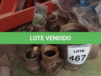 LOTE 467 - 01 LOTE COM TE COM VIDOR HIDRAULICO, TE DE INSPEÇÃO E VÁLVULA DE RETENÇÃO EM METAIS. (NO ESTADO) ATENÇÃO! FAZER A VISITAÇÃO ANTES DE ARREMATAR, NÃO SABEMOS SE FUNCIONA, LEILÃO NÃO TEM GARANTIA E NEM DEVOLUÇÃO, SUJEITO A POSSÍVEIS AVARIAS VISÍVEIS/OCULTAS E/OU AUSÊNCIA DE COMPONENTES.