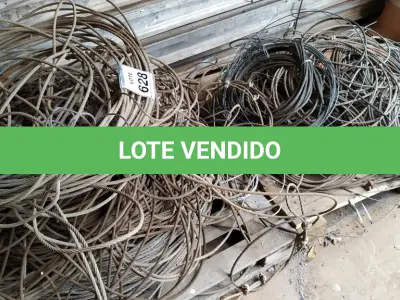 LOTE 628 - 01 LOTE COM CABOS DE AÇO DIVERSOS TAMANHOS. (NO ESTADO) ATENÇÃO! FAZER A VISITAÇÃO ANTES DE ARREMATAR, NÃO SABEMOS SE FUNCIONA, LEILÃO NÃO TEM GARANTIA E NEM DEVOLUÇÃO, SUJEITO A POSSÍVEIS AVARIAS VISÍVEIS/OCULTAS E/OU AUSÊNCIA DE COMPONENTES.