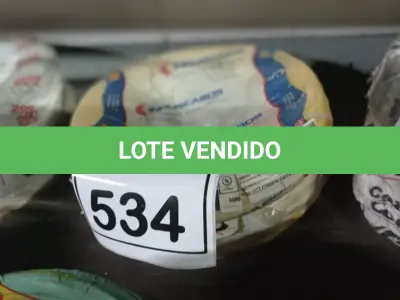 LOTE 534 - 02 ROLOS DE FIO 1X1,5MM ANTI CHAMA 450/750 100 METROS NA COR AMARELO. (NO ESTADO) ATENÇÃO! FAZER A VISITAÇÃO ANTES DE ARREMATAR, NÃO SABEMOS SE FUNCIONA, LEILÃO NÃO TEM GARANTIA E NEM DEVOLUÇÃO, SUJEITO A POSSÍVEIS AVARIAS VISÍVEIS/OCULTAS E/OU AUSÊNCIA DE COMPONENTES.