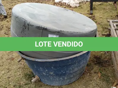 LOTE 618 - 02 CAIXAS D’AGUA 500L. (NO ESTADO) ATENÇÃO! FAZER A VISITAÇÃO ANTES DE ARREMATAR, NÃO SABEMOS SE FUNCIONA, LEILÃO NÃO TEM GARANTIA E NEM DEVOLUÇÃO, SUJEITO A POSSÍVEIS AVARIAS VISÍVEIS/OCULTAS E/OU AUSÊNCIA DE COMPONENTES.