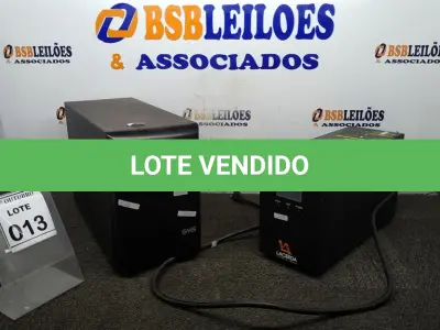 LOTE 013 - 02 NOBREAKS MARCAS LACERDA E SMS. (NO ESTADO) ATENÇÃO! FAZER A VISITAÇÃO ANTES DE ARREMATAR, NÃO SABEMOS SE FUNCIONA, LEILÃO NÃO TEM GARANTIA E NEM DEVOLUÇÃO, SUJEITO A POSSÍVEIS AVARIAS VISÍVEIS/OCULTAS E/OU AUSÊNCIA DE COMPONENTES.