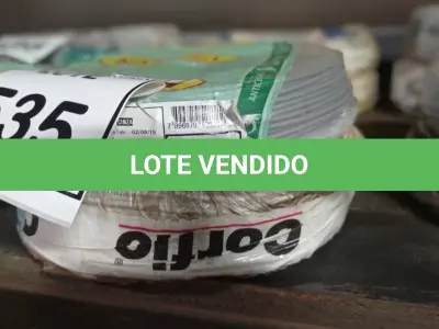 LOTE 535 - 02 ROLOS DE FIO 1X1,5MM ANTI CHAMA 450/750 100 METROS NA COR CINZA E BRANCO. (NO ESTADO) ATENÇÃO! FAZER A VISITAÇÃO ANTES DE ARREMATAR, NÃO SABEMOS SE FUNCIONA, LEILÃO NÃO TEM GARANTIA E NEM DEVOLUÇÃO, SUJEITO A POSSÍVEIS AVARIAS VISÍVEIS/OCULTAS E/OU AUSÊNCIA DE COMPONENTES.