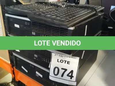 LOTE 074 - 03 CPUS MARCA HP E 02 TECLADOS DE PC. (NO ESTADO) ATENÇÃO! FAZER A VISITAÇÃO ANTES DE ARREMATAR, NÃO SABEMOS SE FUNCIONA, LEILÃO NÃO TEM GARANTIA E NEM DEVOLUÇÃO, SUJEITO A POSSÍVEIS AVARIAS VISÍVEIS/OCULTAS E/OU AUSÊNCIA DE COMPONENTES.