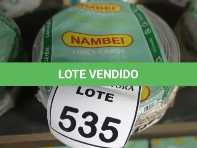 LOTE 535 - 02 ROLOS DE FIO 1X1,5MM ANTI CHAMA 450/750 100 METROS NA COR CINZA E BRANCO. (NO ESTADO) ATENÇÃO! FAZER A VISITAÇÃO ANTES DE ARREMATAR, NÃO SABEMOS SE FUNCIONA, LEILÃO NÃO TEM GARANTIA E NEM DEVOLUÇÃO, SUJEITO A POSSÍVEIS AVARIAS VISÍVEIS/OCULTAS E/OU AUSÊNCIA DE COMPONENTES.
