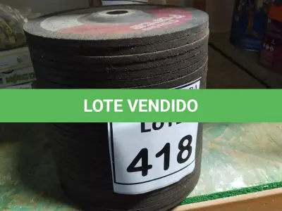 LOTE 418 - 25 DISCO DE DESBASTE DE 7” PARA LIXADEIRA. (NO ESTADO) ATENÇÃO! FAZER A VISITAÇÃO ANTES DE ARREMATAR, NÃO SABEMOS SE FUNCIONA, LEILÃO NÃO TEM GARANTIA E NEM DEVOLUÇÃO, SUJEITO A POSSÍVEIS AVARIAS VISÍVEIS/OCULTAS E/OU AUSÊNCIA DE COMPONENTES.