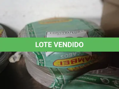 LOTE 530 - 02 ROLOS DE FIO 1X1,5MM ANTI CHAMA 450/750 100 METROS NA COR CINZA. (NO ESTADO) ATENÇÃO! FAZER A VISITAÇÃO ANTES DE ARREMATAR, NÃO SABEMOS SE FUNCIONA, LEILÃO NÃO TEM GARANTIA E NEM DEVOLUÇÃO, SUJEITO A POSSÍVEIS AVARIAS VISÍVEIS/OCULTAS E/OU AUSÊNCIA DE COMPONENTES.