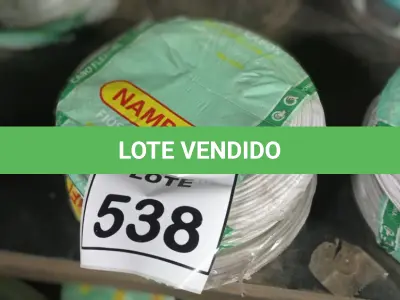 LOTE 538 - 02 ROLOS DE FIO 1X1,5MM ANTI CHAMA 450/750 100  METROS NA COR CINZA E BRANCO. (NO ESTADO) ATENÇÃO! FAZER A VISITAÇÃO ANTES DE ARREMATAR, NÃO SABEMOS SE FUNCIONA, LEILÃO NÃO TEM GARANTIA E NEM DEVOLUÇÃO, SUJEITO A POSSÍVEIS AVARIAS VISÍVEIS/OCULTAS E/OU AUSÊNCIA DE COMPONENTES.