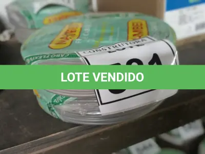LOTE 531 - 02 ROLOS DE FIO 1X1,5MM ANTI CHAMA 450/750 100 METROS NA COR CINZA. (NO ESTADO) ATENÇÃO! FAZER A VISITAÇÃO ANTES DE ARREMATAR, NÃO SABEMOS SE FUNCIONA, LEILÃO NÃO TEM GARANTIA E NEM DEVOLUÇÃO, SUJEITO A POSSÍVEIS AVARIAS VISÍVEIS/OCULTAS E/OU AUSÊNCIA DE COMPONENTES.