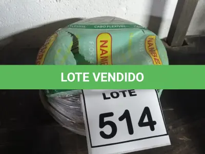 LOTE 514 - 02 ROLOS DE FIO 1X1,5MM ANTI CHAMA 450/750 100 METROS NA COR CINZA. (NO ESTADO) ATENÇÃO! FAZER A VISITAÇÃO ANTES DE ARREMATAR, NÃO SABEMOS SE FUNCIONA, LEILÃO NÃO TEM GARANTIA E NEM DEVOLUÇÃO, SUJEITO A POSSÍVEIS AVARIAS VISÍVEIS/OCULTAS E/OU AUSÊNCIA DE COMPONENTES.