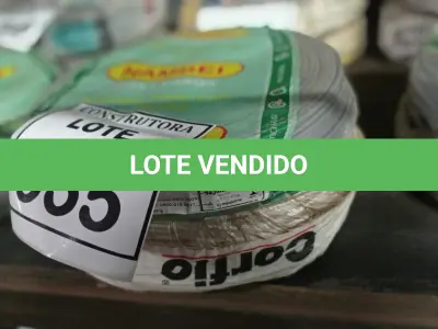 LOTE 535 - 02 ROLOS DE FIO 1X1,5MM ANTI CHAMA 450/750 100 METROS NA COR CINZA E BRANCO. (NO ESTADO) ATENÇÃO! FAZER A VISITAÇÃO ANTES DE ARREMATAR, NÃO SABEMOS SE FUNCIONA, LEILÃO NÃO TEM GARANTIA E NEM DEVOLUÇÃO, SUJEITO A POSSÍVEIS AVARIAS VISÍVEIS/OCULTAS E/OU AUSÊNCIA DE COMPONENTES.