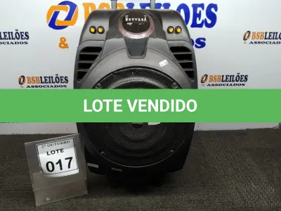 LOTE 017 - 01 CAIXA DE SOM MARCA MAXPRINT. (NO ESTADO) ATENÇÃO! FAZER A VISITAÇÃO ANTES DE ARREMATAR, NÃO SABEMOS SE FUNCIONA, LEILÃO NÃO TEM GARANTIA E NEM DEVOLUÇÃO, SUJEITO A POSSÍVEIS AVARIAS VISÍVEIS/OCULTAS E/OU AUSÊNCIA DE COMPONENTES.