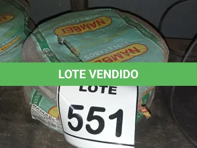 LOTE 551 - 02 ROLOS DE FIO 1X1,5MM ANTI CHAMA 450/750 100 METROS NA COR CINZA. (NO ESTADO) ATENÇÃO! FAZER A VISITAÇÃO ANTES DE ARREMATAR, NÃO SABEMOS SE FUNCIONA, LEILÃO NÃO TEM GARANTIA E NEM DEVOLUÇÃO, SUJEITO A POSSÍVEIS AVARIAS VISÍVEIS/OCULTAS E/OU AUSÊNCIA DE COMPONENTES.