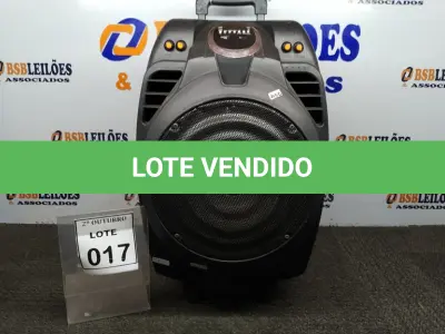 LOTE 017 - 01 CAIXA DE SOM MARCA MAXPRINT. (NO ESTADO) ATENÇÃO! FAZER A VISITAÇÃO ANTES DE ARREMATAR, NÃO SABEMOS SE FUNCIONA, LEILÃO NÃO TEM GARANTIA E NEM DEVOLUÇÃO, SUJEITO A POSSÍVEIS AVARIAS VISÍVEIS/OCULTAS E/OU AUSÊNCIA DE COMPONENTES.