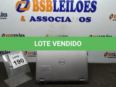 LOTE 190 - 01 NOTEBOOK MARCA DELL. (NO ESTADO) ATENÇÃO! FAZER A VISITAÇÃO ANTES DE ARREMATAR, NÃO SABEMOS SE FUNCIONA, LEILÃO NÃO TEM GARANTIA E NEM DEVOLUÇÃO, SUJEITO A POSSÍVEIS AVARIAS VISÍVEIS/OCULTAS E/OU AUSÊNCIA DE COMPONENTES.