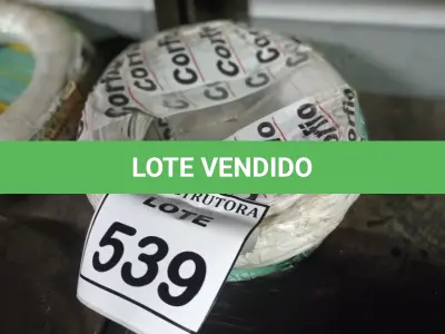 LOTE 539 - 02 ROLOS DE FIO 1X1,5MM ANTI CHAMA 450/750 100 METROS NA COR CINZA E BRANCO. (NO ESTADO) ATENÇÃO! FAZER A VISITAÇÃO ANTES DE ARREMATAR, NÃO SABEMOS SE FUNCIONA, LEILÃO NÃO TEM GARANTIA E NEM DEVOLUÇÃO, SUJEITO A POSSÍVEIS AVARIAS VISÍVEIS/OCULTAS E/OU AUSÊNCIA DE COMPONENTES.