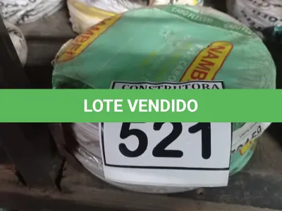 LOTE 521 - 02 ROLOS DE FIO 1X1,5MM ANTI CHAMA 450/750 100 METROS NA COR CINZA. (NO ESTADO) ATENÇÃO! FAZER A VISITAÇÃO ANTES DE ARREMATAR, NÃO SABEMOS SE FUNCIONA, LEILÃO NÃO TEM GARANTIA E NEM DEVOLUÇÃO, SUJEITO A POSSÍVEIS AVARIAS VISÍVEIS/OCULTAS E/OU AUSÊNCIA DE COMPONENTES.