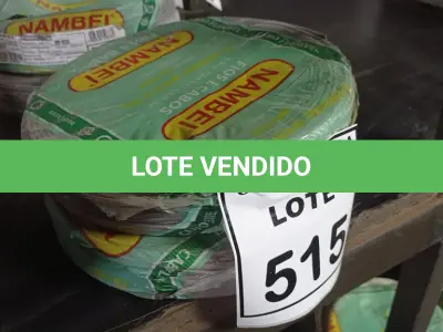 LOTE 515 - 02 ROLOS DE FIO 1X1,5MM ANTI CHAMA 450/750 100 METROS NA COR CINZA. (NO ESTADO) ATENÇÃO! FAZER A VISITAÇÃO ANTES DE ARREMATAR, NÃO SABEMOS SE FUNCIONA, LEILÃO NÃO TEM GARANTIA E NEM DEVOLUÇÃO, SUJEITO A POSSÍVEIS AVARIAS VISÍVEIS/OCULTAS E/OU AUSÊNCIA DE COMPONENTES.