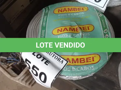 LOTE 550 - 02 ROLOS DE FIO 1X1,5MM ANTI CHAMA 450/750 100 METROS NA COR CINZA. (NO ESTADO) ATENÇÃO! FAZER A VISITAÇÃO ANTES DE ARREMATAR, NÃO SABEMOS SE FUNCIONA, LEILÃO NÃO TEM GARANTIA E NEM DEVOLUÇÃO, SUJEITO A POSSÍVEIS AVARIAS VISÍVEIS/OCULTAS E/OU AUSÊNCIA DE COMPONENTES.