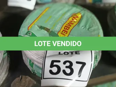 LOTE 537 - 02 ROLOS DE FIO 1X1,5MM ANTI CHAMA 450/750 100 METROS NA COR CINZA E BRANCO. (NO ESTADO) ATENÇÃO! FAZER A VISITAÇÃO ANTES DE ARREMATAR, NÃO SABEMOS SE FUNCIONA, LEILÃO NÃO TEM GARANTIA E NEM DEVOLUÇÃO, SUJEITO A POSSÍVEIS AVARIAS VISÍVEIS/OCULTAS E/OU AUSÊNCIA DE COMPONENTES.
