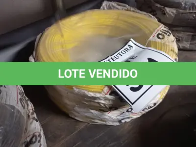 LOTE 511 - 02 ROLOS DE FIO 1X1,5MM ANTI CHAMA 450/750 100 METROS NA COR AMARELO. (NO ESTADO) ATENÇÃO! FAZER A VISITAÇÃO ANTES DE ARREMATAR, NÃO SABEMOS SE FUNCIONA, LEILÃO NÃO TEM GARANTIA E NEM DEVOLUÇÃO, SUJEITO A POSSÍVEIS AVARIAS VISÍVEIS/OCULTAS E/OU AUSÊNCIA DE COMPONENTES.