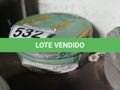 LOTE 532 - 02 ROLOS DE FIO 1X1,5MM ANTI CHAMA 450/750 100 METROS NA COR CINZA. (NO ESTADO) ATENÇÃO! FAZER A VISITAÇÃO ANTES DE ARREMATAR, NÃO SABEMOS SE FUNCIONA, LEILÃO NÃO TEM GARANTIA E NEM DEVOLUÇÃO, SUJEITO A POSSÍVEIS AVARIAS VISÍVEIS/OCULTAS E/OU AUSÊNCIA DE COMPONENTES.