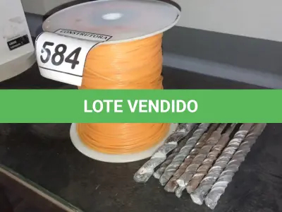 LOTE 584 - 01 CARRETEL DE FIO PARA ROÇADEIRA STHIL E 07 BROCAS. (NO ESTADO) ATENÇÃO! FAZER A VISITAÇÃO ANTES DE ARREMATAR, NÃO SABEMOS SE FUNCIONA, LEILÃO NÃO TEM GARANTIA E NEM DEVOLUÇÃO, SUJEITO A POSSÍVEIS AVARIAS VISÍVEIS/OCULTAS E/OU AUSÊNCIA DE COMPONENTES.